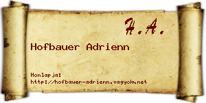 Hofbauer Adrienn névjegykártya